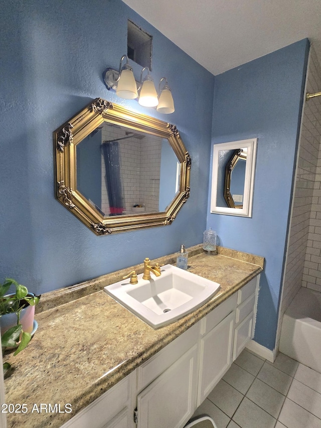 3722 E Glade Ave, Mesa, AZ 85206 - full bath with tile patterned flooring, vanity, and shower / bathtub combination