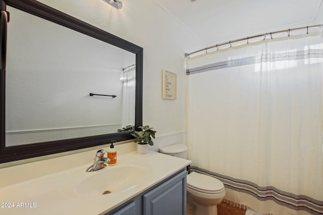 bathroom with toilet and vanity