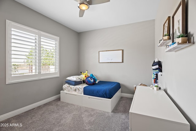 5415 E Chaparosa Way, Cave Creek, AZ 85331 - bedroom with carpet, baseboards, and a ceiling fan