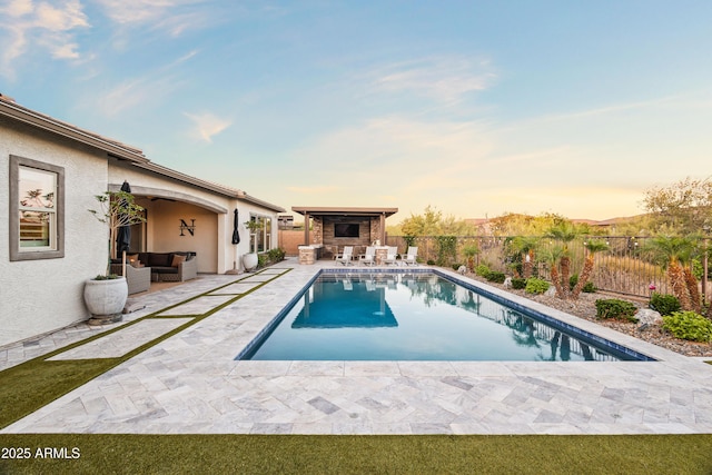 5415 E Chaparosa Way, Cave Creek, AZ 85331 - view of pool featuring outdoor lounge area, a patio area, and a fenced backyard