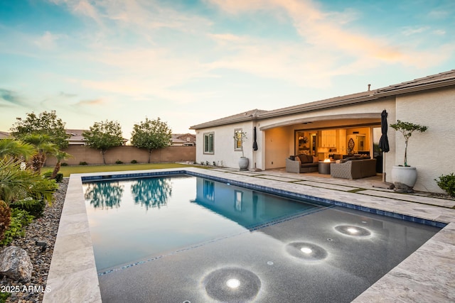 5415 E Chaparosa Way, Cave Creek, AZ 85331 - outdoor pool featuring outdoor lounge area, a patio area, and a fenced backyard