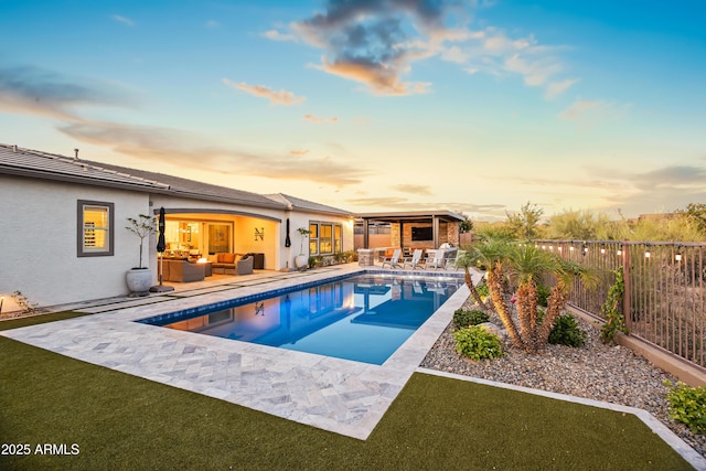 5415 E Chaparosa Way, Cave Creek, AZ 85331 - view of swimming pool with an outdoor living space and a patio