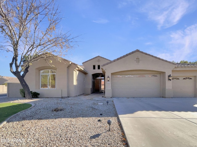 view of front of house with a garage