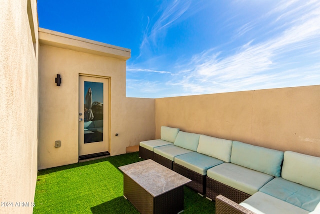 view of patio with an outdoor living space