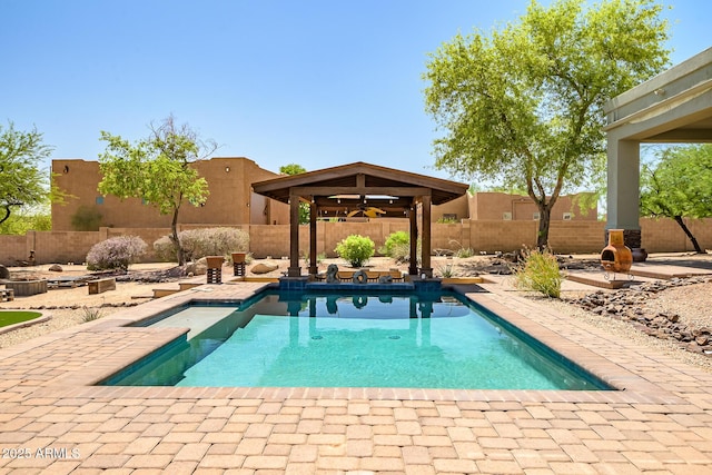 1925 W Tanya Trl, Phoenix, AZ 85086 - view of pool featuring a gazebo, a patio, and a fenced backyard