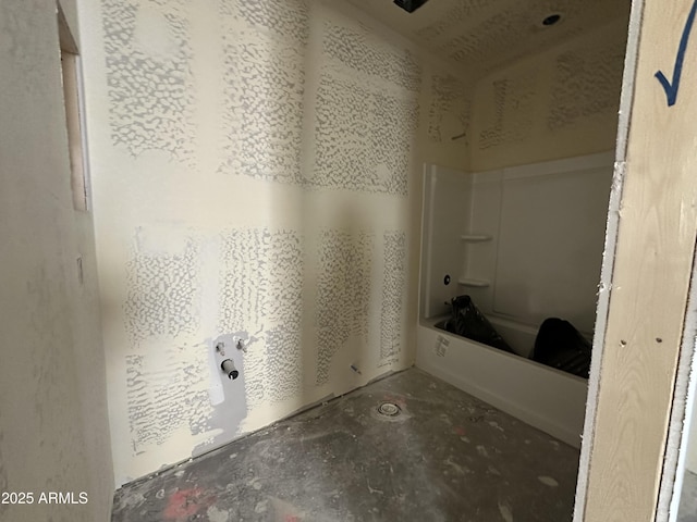 bathroom with unfinished concrete floors