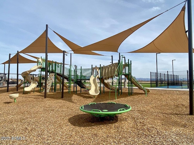 communal playground with fence