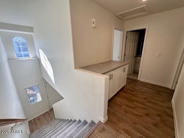10101 N 91st Ave Unit 88, Peoria, AZ 85345 - stairs with wood finished floors and attic access