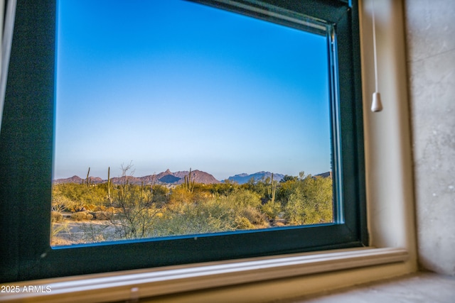 room details featuring a mountain view