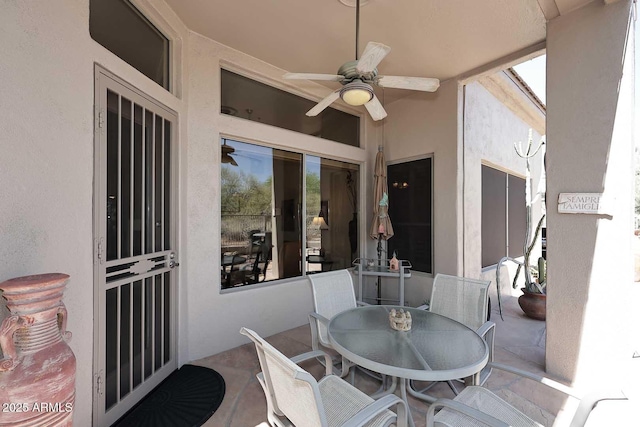 6966 E Bramble Berry Ln, Scottsdale, AZ 85266 - view of patio / terrace with a ceiling fan and outdoor dining area