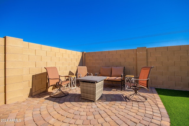 view of patio featuring an outdoor living space