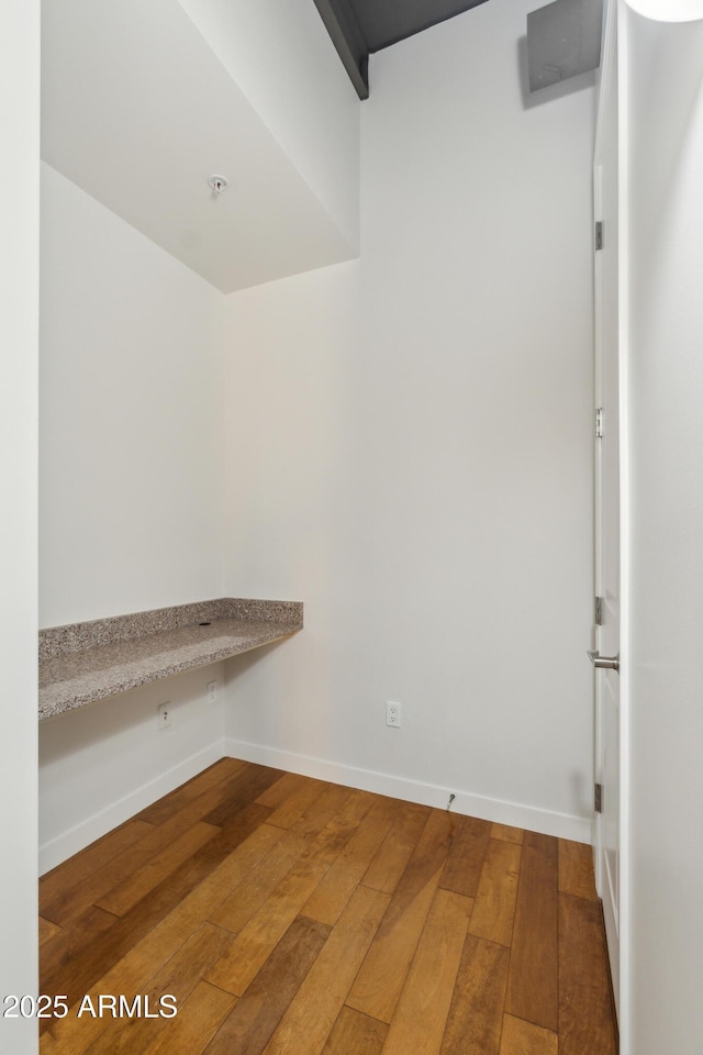 interior space with hardwood / wood-style flooring