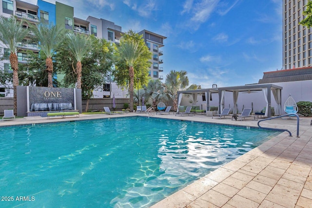 view of pool with a patio