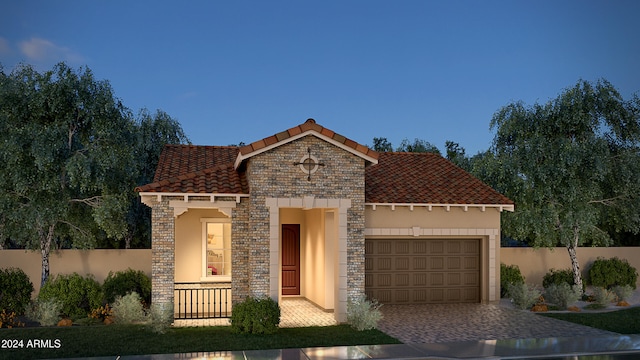 view of front facade featuring a garage