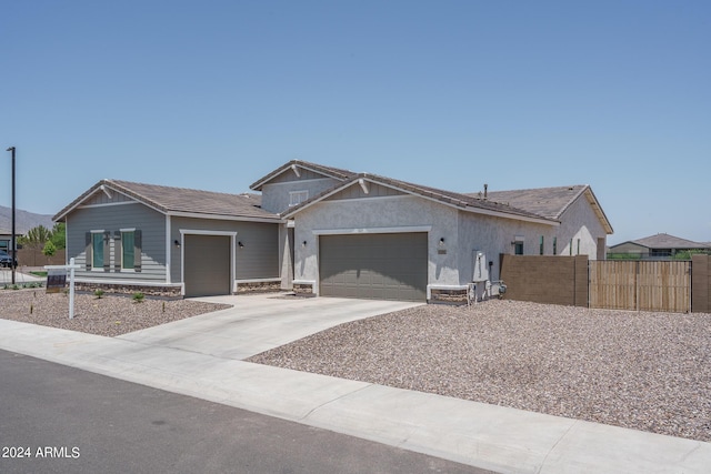 view of front of home with a garage