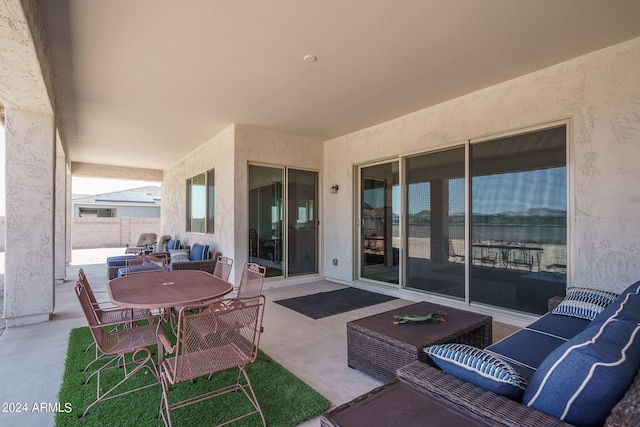 view of patio featuring an outdoor living space