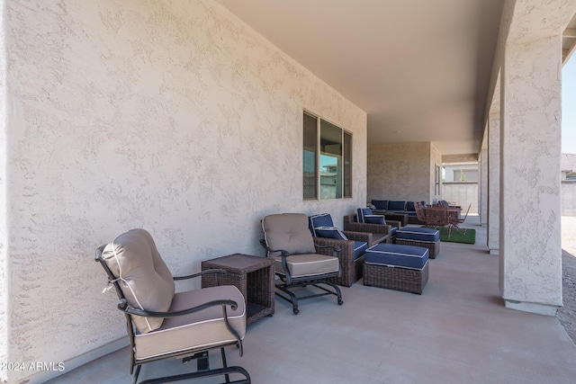 view of patio featuring an outdoor hangout area