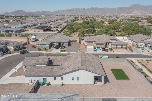 aerial view with a mountain view