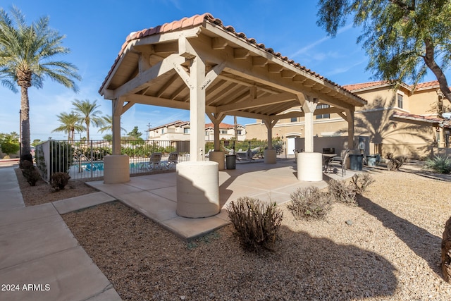 view of patio with a gazebo