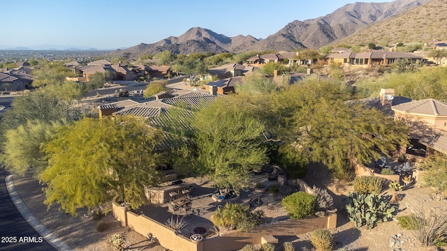 property view of mountains with a residential view