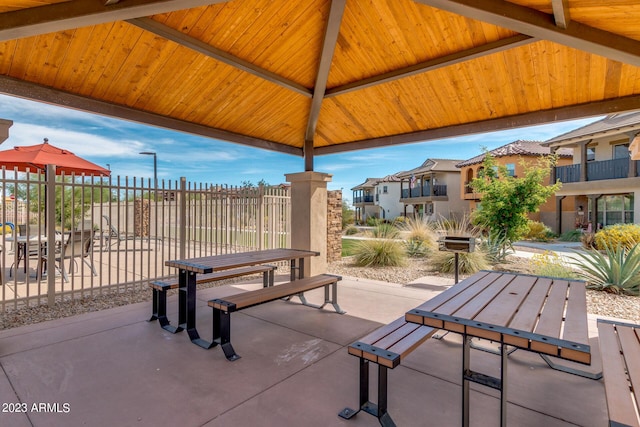 view of patio / terrace with a gazebo