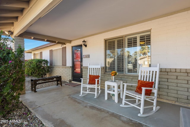 view of patio featuring covered porch