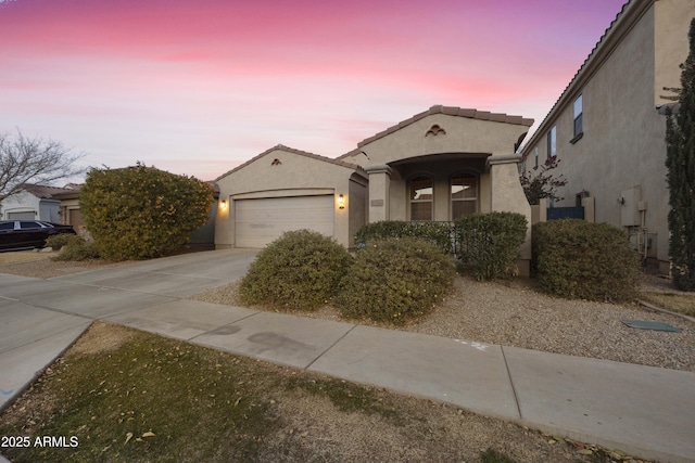 view of front of house with a garage