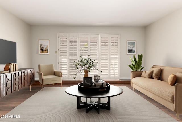 5208 S Deborah Dr, Tempe, AZ 85283 - living area featuring wood finished floors and baseboards