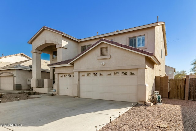 view of front of property featuring a garage