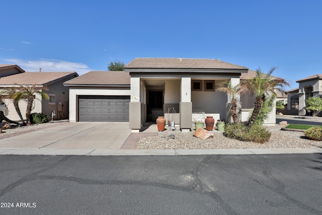 view of front of property featuring a garage