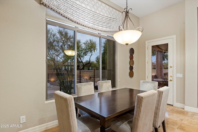 view of dining room