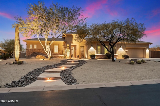 view of front of house with a garage