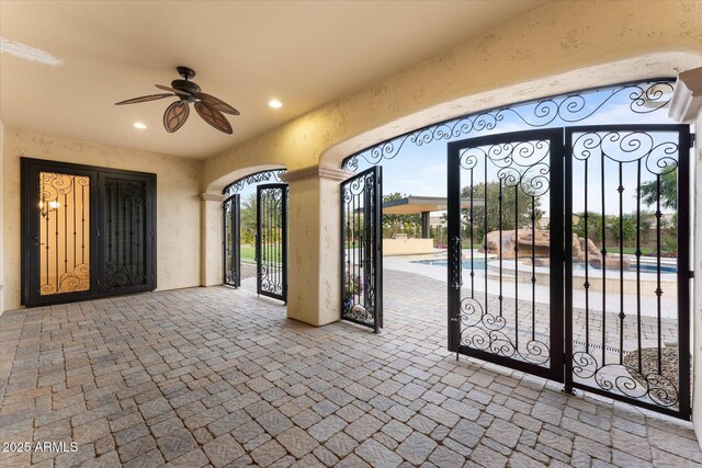 4547 S Banning Dr, Gilbert, AZ 85297 - exterior space featuring a gate and ceiling fan