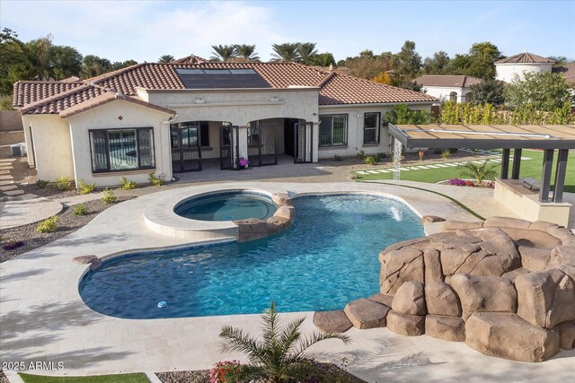 4547 S Banning Dr, Gilbert, AZ 85297 - view of swimming pool featuring a patio and a pool with connected hot tub