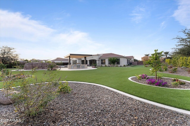 4547 S Banning Dr, Gilbert, AZ 85297 - view of yard featuring a patio and fence