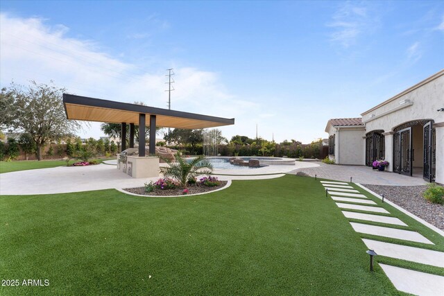 4547 S Banning Dr, Gilbert, AZ 85297 - view of yard featuring a patio area and an in ground hot tub