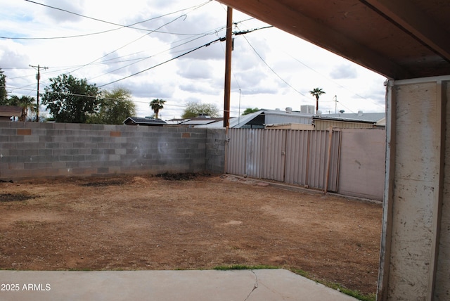 view of yard featuring fence private yard