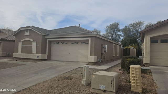 view of front of house with a garage