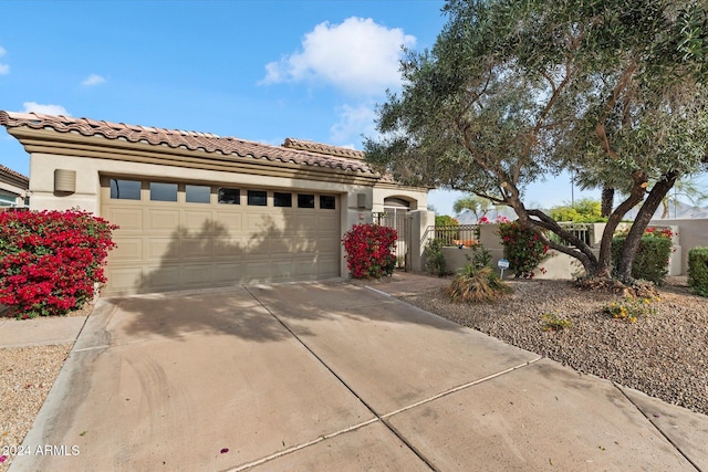 view of front facade with a garage