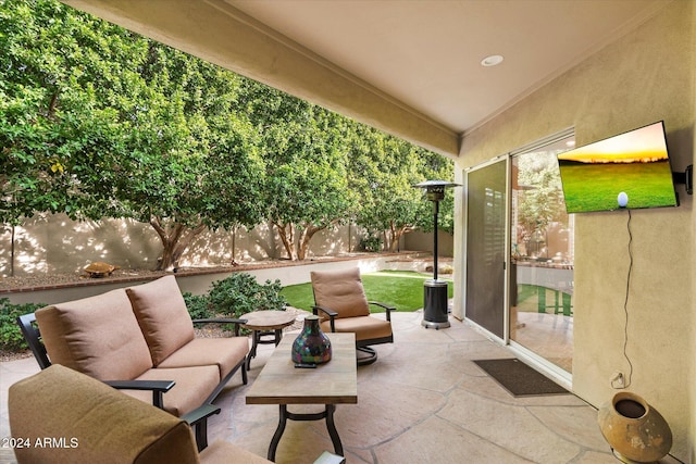 view of patio / terrace featuring an outdoor living space