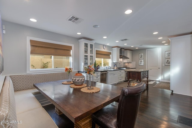 dining room featuring wood-type flooring