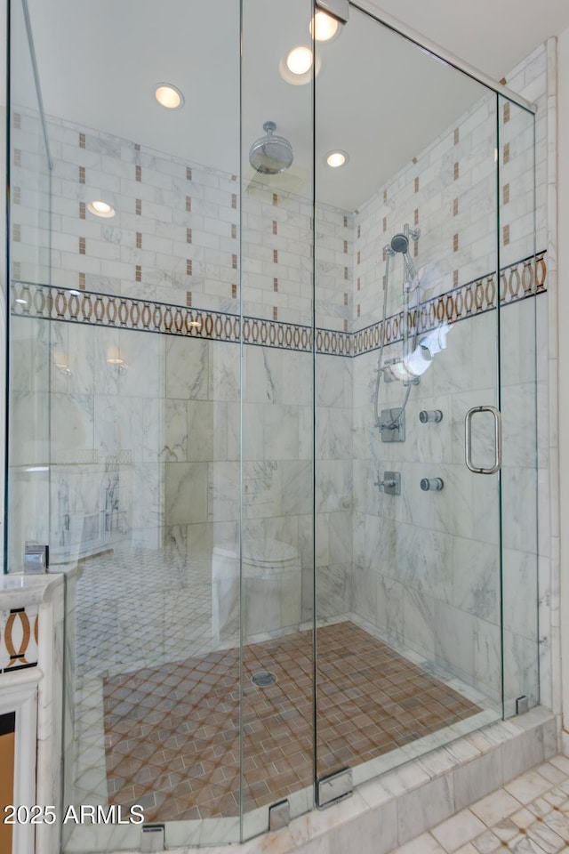 bathroom featuring walk in shower