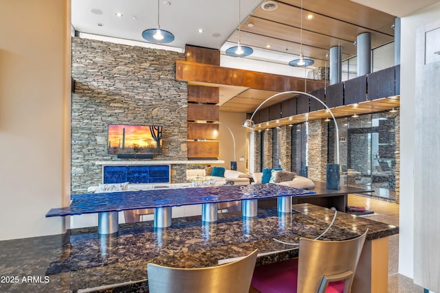 39602 N Charles Blair Macdonald Rd, Scottsdale, AZ 85262 - bar featuring a lit fireplace