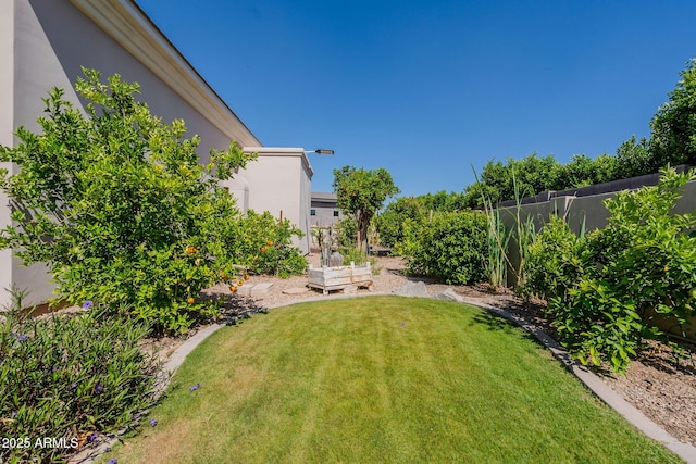 view of yard with fence
