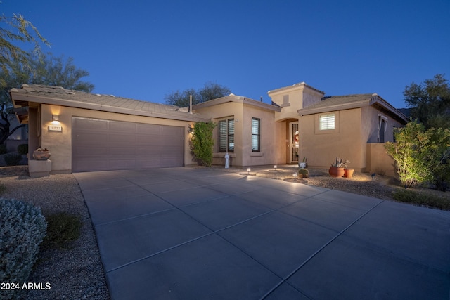 view of front facade featuring a garage