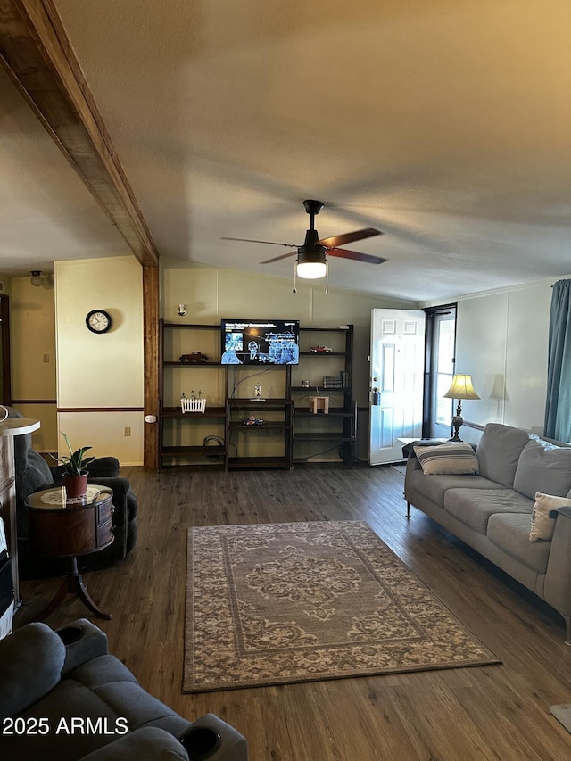 13638 S Sage Brush Dr, Mayer, AZ 86333 - living area with a ceiling fan and wood finished floors