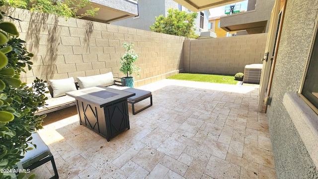 view of patio / terrace featuring central AC