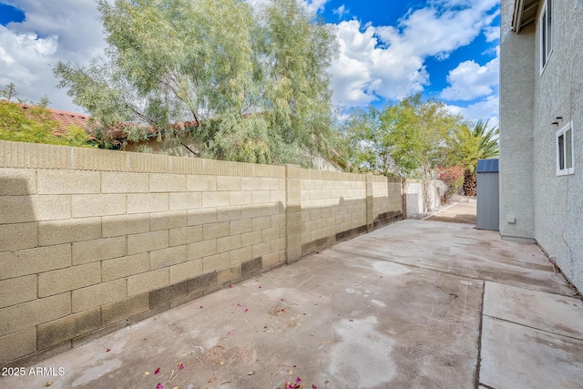 view of patio with a fenced backyard