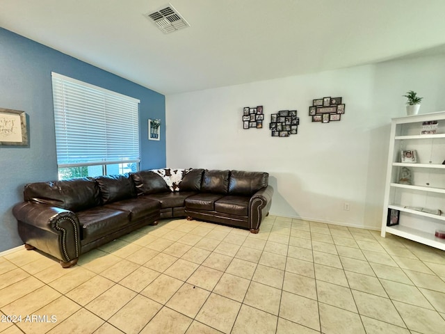 view of tiled living room