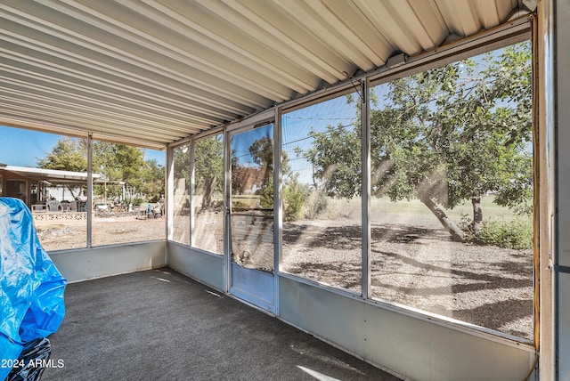 view of unfurnished sunroom